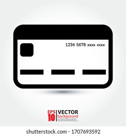 Diseño vectorial de icono de tarjeta de crédito en plano. Ilustración vectorial Eps 10.