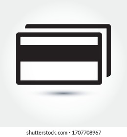Diseño vectorial de icono de tarjeta de crédito. Ilustración vectorial Eps 10.