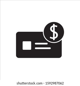 Credit card icon vector with a dollar symbol