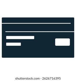 Vetor de ícone de cartão de crédito para pagamento eletrônico, finanças e gastos pessoais. Ideal para comércio eletrônico, bancos e interface de transações financeiras.