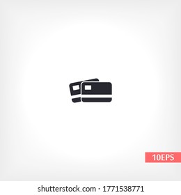 Icono de tarjeta de crédito. EPS vectorial 10. Diseño plano de tarjeta de crédito. tarjeta de crédito de tipo plano