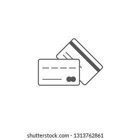 Credit card icon. Vector. Flat.