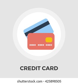 Credit Card Icon Vector. Flat icon isolated on the white background. Editable EPS file. Vector illustration.