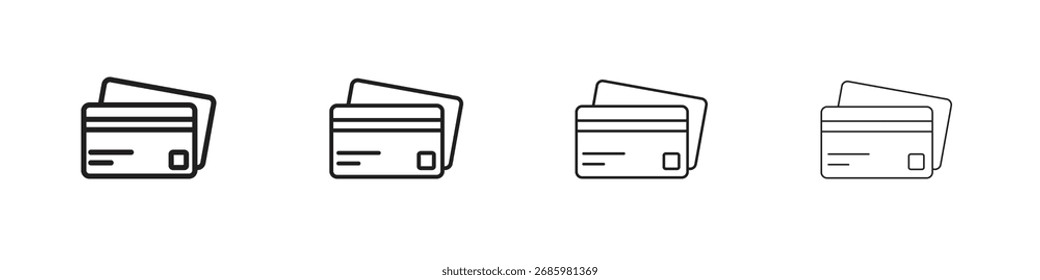 Credit card icon vector graphics. black style vector icons