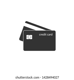 Credit card icon. Vector illustration, flat design.