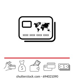 credit card icon. vector illustration