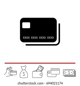 credit card icon. vector illustration