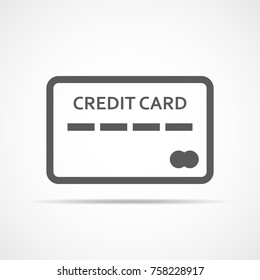 Credit card icon. Vector illustration. Bank credit card in flat design.