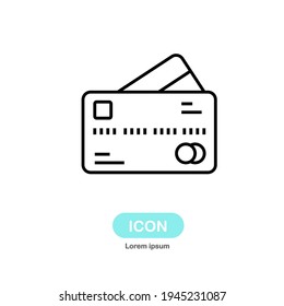 Credit Card icon vector isolated on white background.