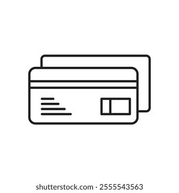Credit card icon vector isolated on white background.