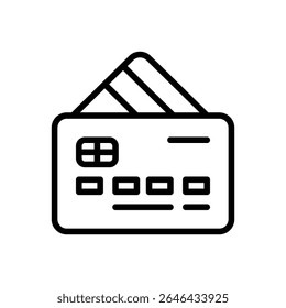 credit card icon vector with line style
