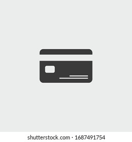 icono de tarjeta de crédito. vectorial de tarjeta de crédito en fondo gris