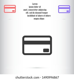 Credit card icon vector payment sign.Credit card icon vector,Credit card icon in trendy flat style isolated on white background Credit card icon web.