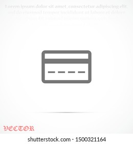 Credit card icon vector payment sign.Credit card icon vector,Credit card icon in trendy flat style isolated on white background Credit card icon web.