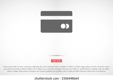 Credit card icon vector payment sign.Credit card icon vector,Credit card icon in trendy flat style isolated on white background Credit card icon web.