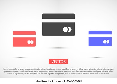 Credit card icon vector payment sign.Credit card icon vector,Credit card icon in trendy flat style isolated on white background Credit card icon web.