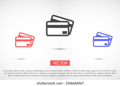 Credit card icon vector payment sign.Credit card icon vector,Credit card icon in trendy flat style isolated on white background Credit card icon web.