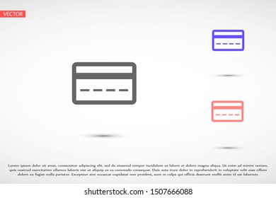 Credit card icon vector payment sign.Credit card icon vector,Credit card icon in trendy flat style isolated on white background Credit card icon web.