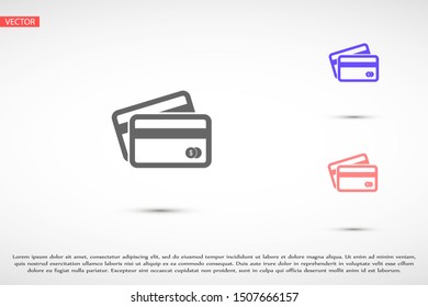Credit card icon vector payment sign.Credit card icon vector,Credit card icon in trendy flat style isolated on white background Credit card icon web.