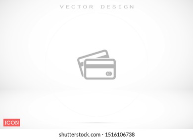 Credit card icon vector payment sign.Credit card icon vector,Credit card icon in trendy flat style isolated on white background Credit card icon web.