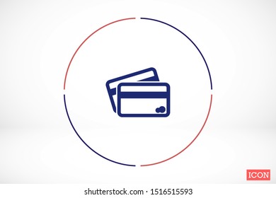 Credit card icon vector payment sign.Credit card icon vector,Credit card icon in trendy flat style isolated on white background Credit card icon web.