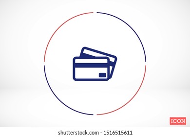 Credit card icon vector payment sign.Credit card icon vector,Credit card icon in trendy flat style isolated on white background Credit card icon web.