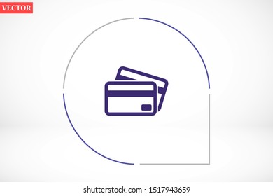 Credit card icon vector payment sign.Credit card icon vector,Credit card icon in trendy flat style isolated on white background Credit card icon web.