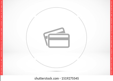 Credit card icon vector payment sign.Credit card icon vector,Credit card icon in trendy flat style isolated on white background Credit card icon web.