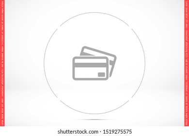 Credit card icon vector payment sign.Credit card icon vector,Credit card icon in trendy flat style isolated on white background Credit card icon web.