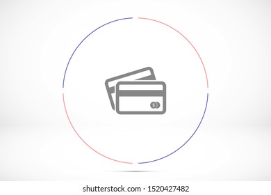 Credit card icon vector payment sign.Credit card icon vector,Credit card icon in trendy flat style isolated on white background Credit card icon web.