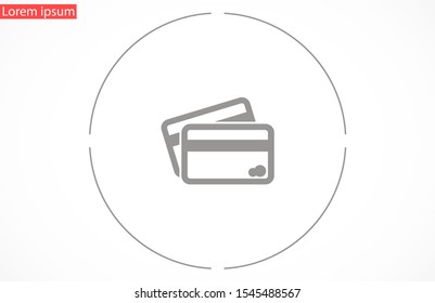 Credit card icon vector payment sign.Credit card icon vector,Credit card icon in trendy flat style isolated on white background Credit card icon web.