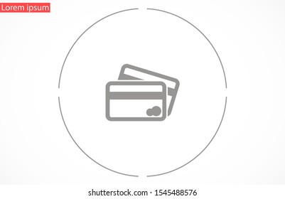 Kreditkartensymbol, Vektorgrafik-Zahlungszeichen.Kreditkartensymbol, Vektorsymbol, Kreditkartensymbol im trendigen, flachen Stil einzeln auf weißem Hintergrund Kreditkartensymbol im Web.