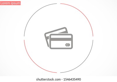 Credit card icon vector payment sign.