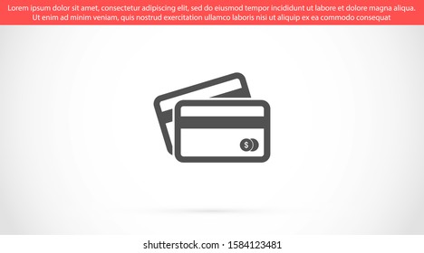 Credit card icon vector payment sign.Credit card icon vector,Credit card icon in trendy flat style isolated on white background Credit card icon web.