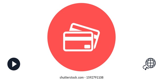 Credit card icon vector payment sign.Credit card icon vector,Credit card icon in trendy flat style isolated on white background Credit card icon web.