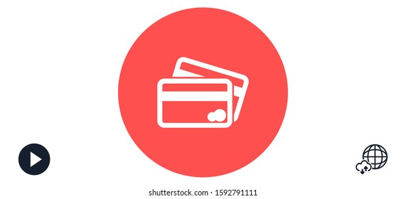 Credit card icon vector payment sign.Credit card icon vector