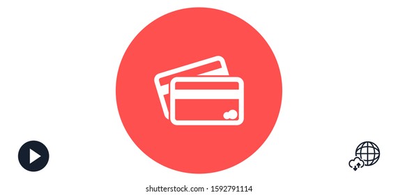 Credit card icon vector payment sign.Credit card icon vector,Credit card icon in trendy flat style 