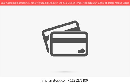 Credit card icon vector payment sign.Credit card icon vector,Credit card icon in trendy flat style isolated on white background Credit card icon web.