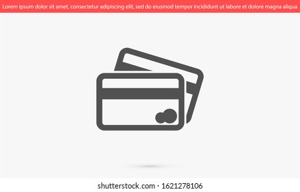 Credit card icon vector payment sign.Credit card icon vector,Credit card icon in trendy flat style isolated on white background Credit card icon web.