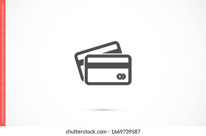 Credit card icon vector payment sign.Credit card icon vector,Credit card icon in trendy flat style isolated on white background Credit card icon web.