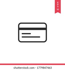 Vector de icono de tarjeta de crédito. Signo de pago