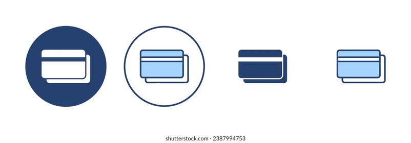 Vector de icono de tarjeta de crédito. Signo de pago de tarjeta de crédito y símbolo