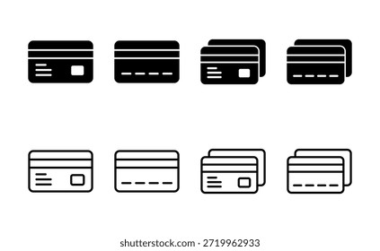 Icono de tarjeta de crédito Vector. Signo y símbolo de pago con tarjeta de crédito