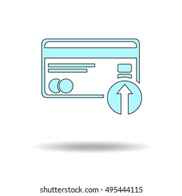 Credit card icon. Vector Put Credit Card Icon. Flat icon. Thin line icon. Outline symbol collection. Simple linear pictogram pack. Stroke vector logo concept for web graphics.