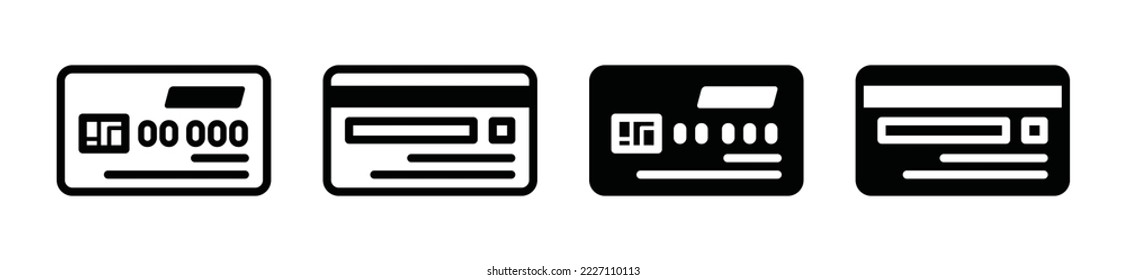 Credit card icon vector set. Credit card payment icon set. Suitable for website design, logo, app, template, and ui.