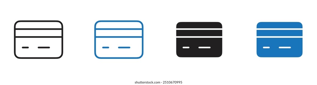 Credit card icon Vector set outline