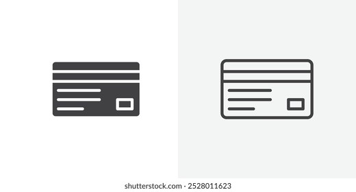 Das Vektorsymbol des Kreditkartensymbols ist in schwarz-weißer Farbe eingestellt.