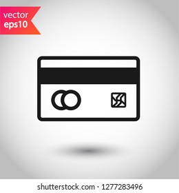 Credit card icon. Credit card vector sign. EPS 10 flat symbol. Credit card line icon.  Bank card outline icon design