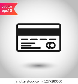 Credit card icon. Credit card vector sign. EPS 10 flat symbol. Credit card line icon.  Bank card outline icon design