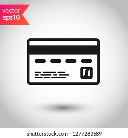 Credit card icon. Credit card vector sign. EPS 10 flat symbol. Credit card line icon.  Bank card outline icon design